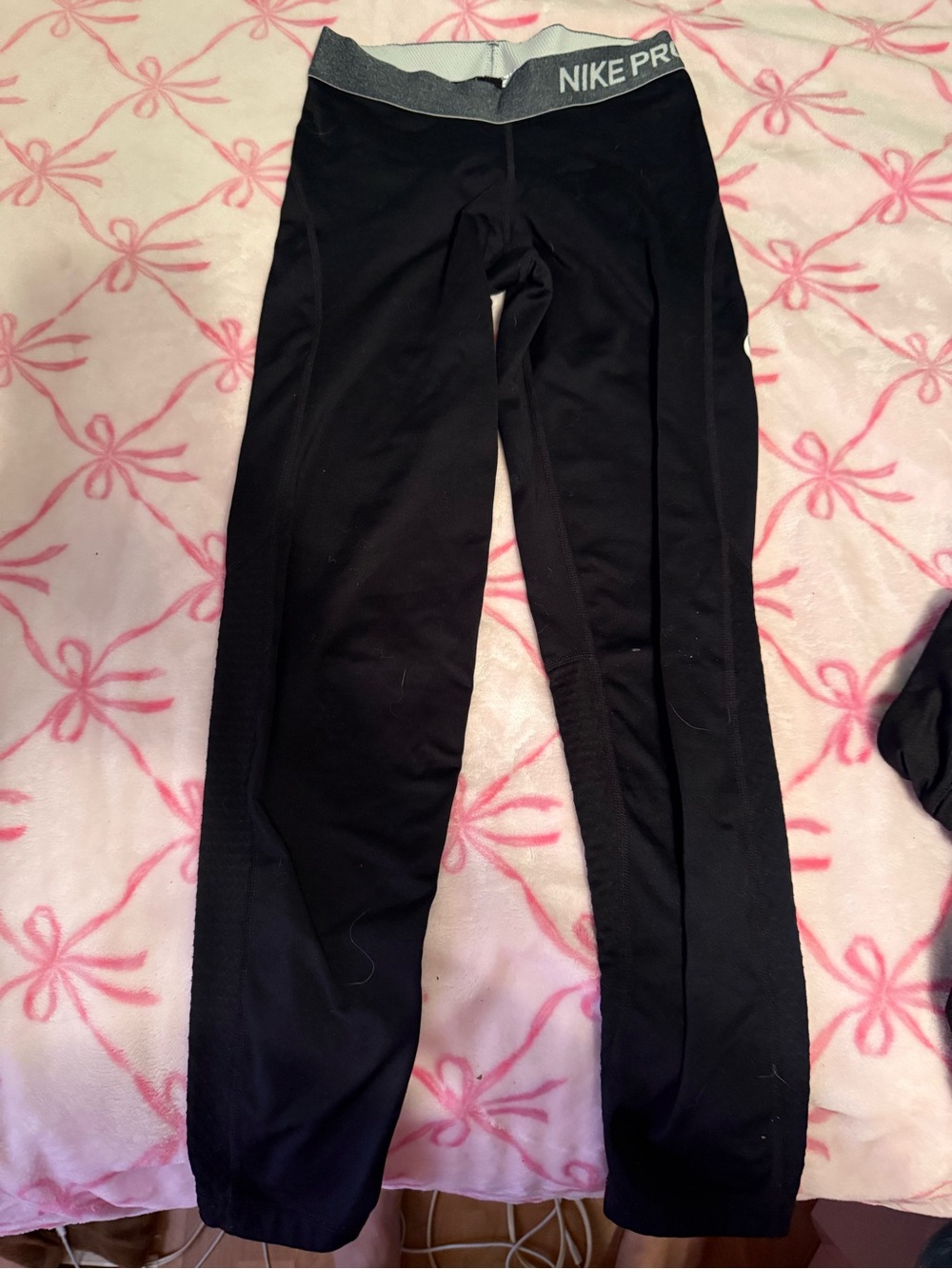 Nike Black Kids' Leggings with Gray Waistband